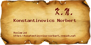 Konstantinovics Norbert névjegykártya
