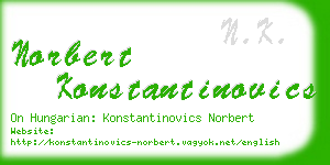 norbert konstantinovics business card